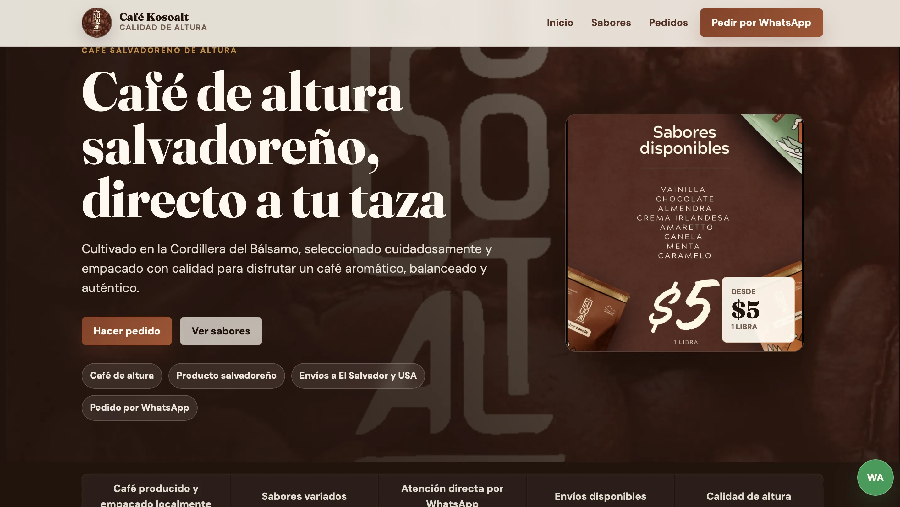 Café Kosoalt Landing Page project preview